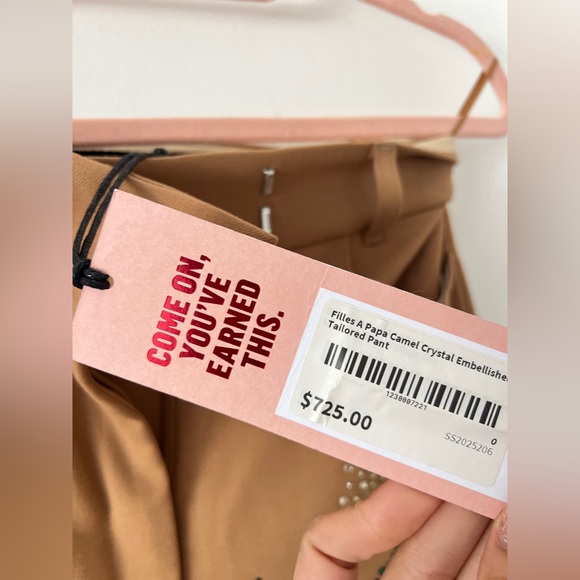 Filles A Papa Caramel Embellished Tailored Pants NEW with Tag - Picture 2 of 9